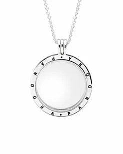 Pandora Floating Lockets Silver Logo Necklace Women