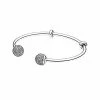 Pandora Charm Carrier Moments Silver Pave Bangle Women