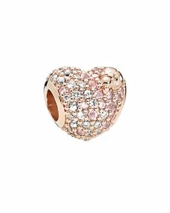 Pandora Moments Rose CZ Pave Ladybird Heart Charm Women