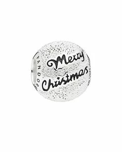 Pandora Moments Silver Enamel Merry Christmas Charm Women