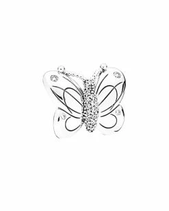 Pandora Moments Silver CZ Oversized Butterfly Clip Charm Women