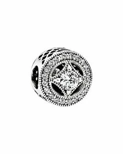 Pandora Moments Silver CZ Vintage Circle Charm Women