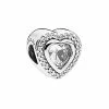 Pandora Silver CZ Sparkling Clear Heart Charm Women