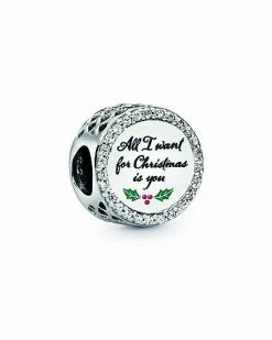 Pandora Moments Silver CZ All I Want For Christmas Is You Charm Women