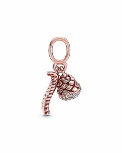 Pandora Moments 14K Rose Gold Plated CZ Pine Cone Charm Women -Pandora Sales Store 6030508627 RLLD 3