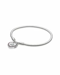 Pandora Moments Silver CZ Snake Chain Bracelet Women