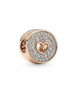 Pandora Moments 14K Rose Gold Plated CZ Happy Anniversary Charm Women