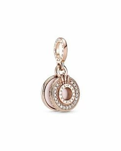 Pandora Signature 14K Rose Gold Plated CZ Crown Charm Women