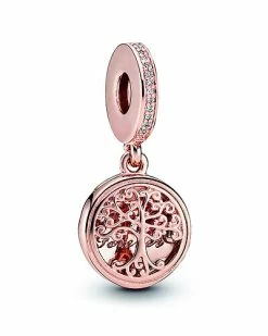Pandora Moments 14K Rose Gold Plated CZ Openable Family Tree Charm Women