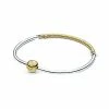 Pandora Moments 14K Plated & Silver Bangle Bracelet Women