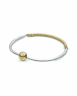Pandora Moments 14K Plated & Silver Bangle Bracelet Women