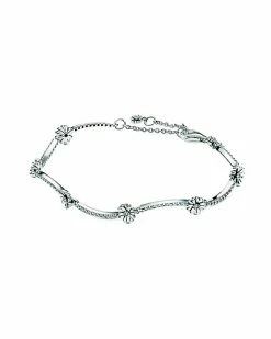 Pandora Moments Silver CZ Daisy Bracelet Women
