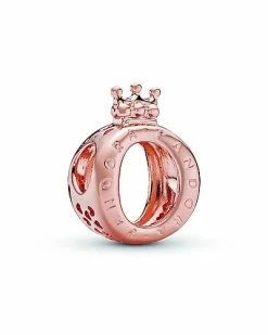 Pandora Signature 14K Rose Gold Plated Crown O Charm Women
