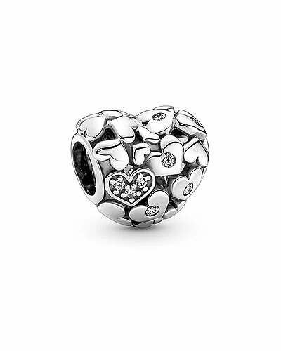 Pandora Moments Silver CZ Heart Charm Women 1 Pandora Moments Silver CZ Heart Charm Women