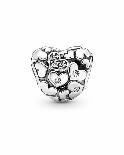 Pandora Moments Silver CZ Heart Charm Women 2 Pandora Moments Silver CZ Heart Charm Women - Image 2