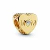 Pandora Moments 14K Plated CZ Mum Heart Charm Women