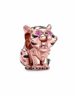 Pandora Sales Store 12 Pandora Moments 14K Rose Gold Plated Crystal Chinese Zodiac Tiger Charm Charm Women
