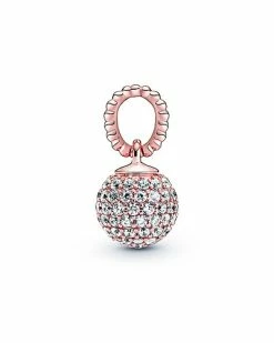 Pandora Signature 14K Rose Gold Plated CZ Rose Pendant Women