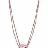 Pandora Moments 14K Rose Gold Plated Crystal Layered Flower Necklace Women