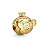 Pandora Moments 14K Plated CZ Chinese Zodiac Monkey Charm Charm Women