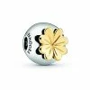 Pandora Moments 14K Plated & Silver CZ Clover Charm Women