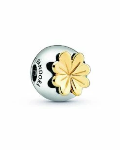 Pandora Moments 14K Plated & Silver CZ Clover Charm Women