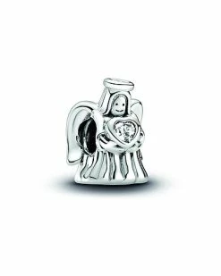 Pandora Moments Silver CZ Angel Charm Women