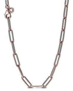 Pandora Moments 14K Rose Gold Plated Rose Necklace Women
