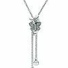 Pandora Moments Silver CZ Butterfly Y Necklace Women