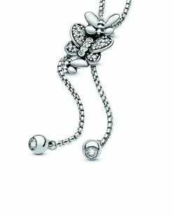 Pandora Moments Silver CZ Butterfly Y Necklace Women -Pandora Sales Store 6030565205 RLLD 3