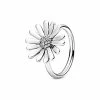 Pandora Silver Pave Daisy Flower Statement Ring Women