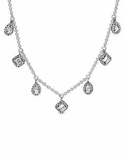 Pandora Silver CZ Geometric Shapes Necklace Women