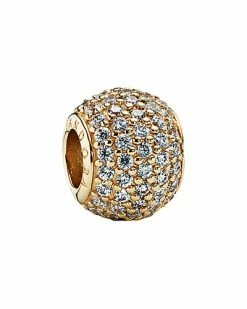 Pandora 14K CZ Pave Ball Charm Women
