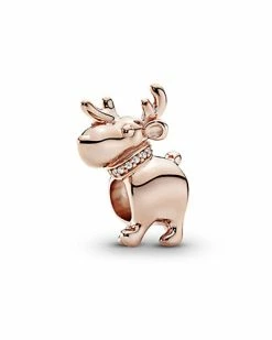 Pandora Rose 14K Rose Gold Plated CZ Reindeer Holiday Charm Women