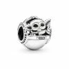 Pandora X Star Wars Silver Grogu & Crib Charm Women