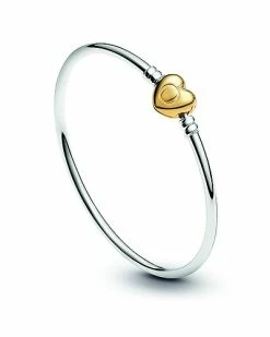 Pandora Moments Silver Shine Heart Bangle Bracelet Women -Pandora Sales Store 6030656883 RLLD 3