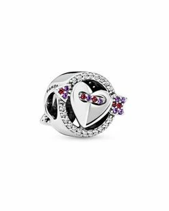 Pandora Silver CZ Arrow & Heart Charm Women