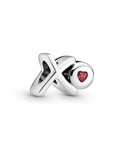 Pandora Silver CZ XO Script Charm Women