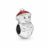 Pandora Silver Snowman And Santa Hat Charm Women