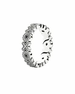 Pandora Silver CZ Sparkling Hugs & Kisses Ring Women