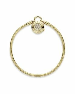 Pandora 14K Plated CZ Signature Padlock Bracelet Women -Pandora Sales Store 6030742626 RLLD 3