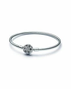 Pandora Moments Silver Snowflake Bangle Bracelet Women