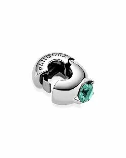 Pandora Silver CZ Green Round Solitaire Clip Charm Women -Pandora Sales Store 6030826532 RLLD 4