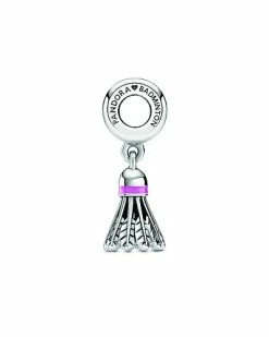 Pandora Sales Store 4 Pandora Moments Silver Badminton Dangle Charm Women